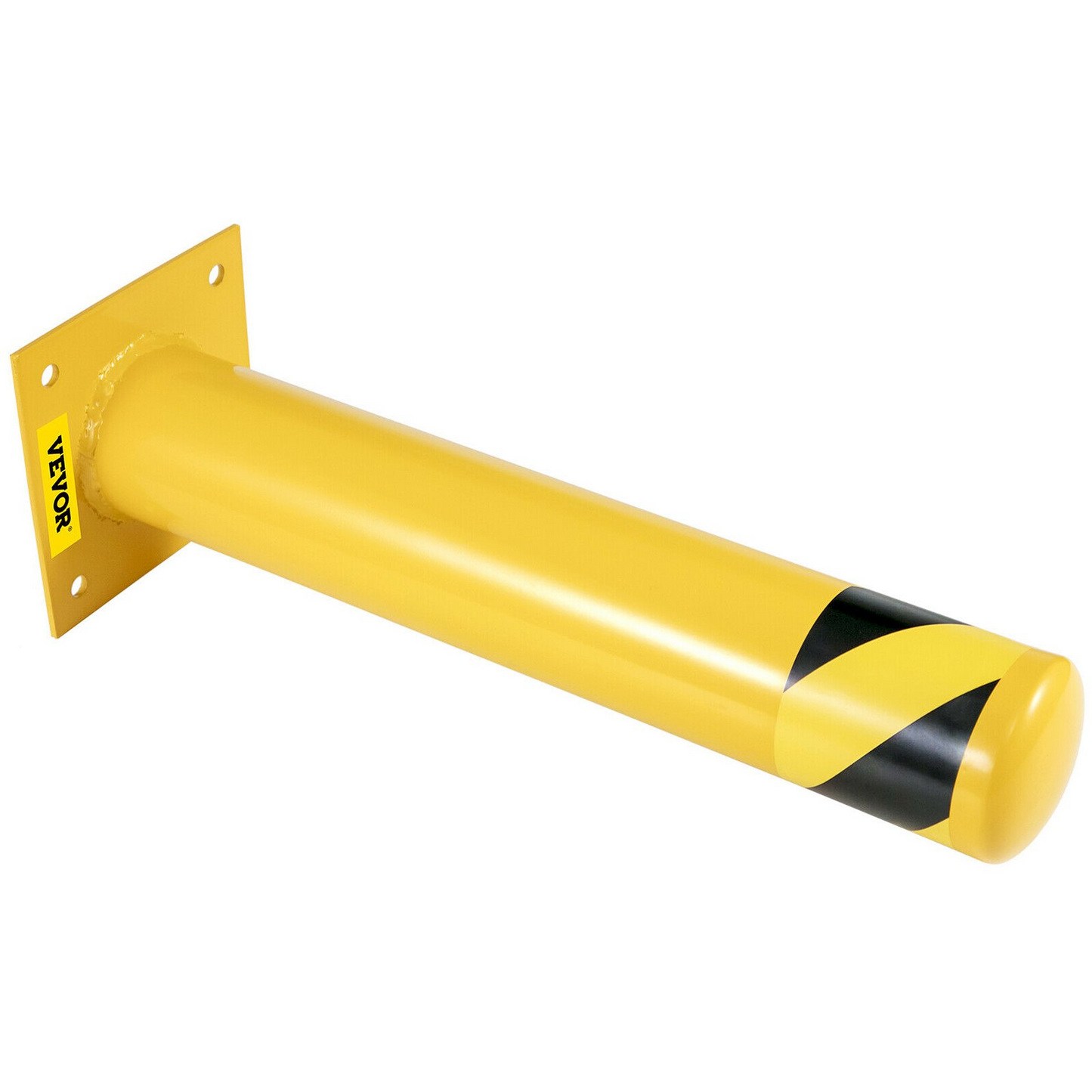 VEVOR Safety Bollard 24-4.5 Safety Barrier Bollard 4-1/2" OD 24" Height Yellow Powder Coat Pipe Steel Safety Barrier with 4 Free Anchor Bolts for Traffic-Sensitive Area