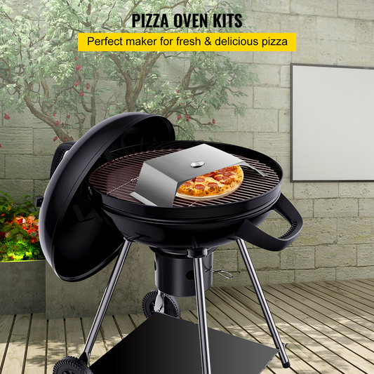 VEVOR Pizza Oven Kit, Stainless Steel Grill Pizza Oven, Pizza Maker Kit for Most 22" Charcoal Grilll, Grill Pizza Oven Kit Including Pizza Chamber, 13" Round Pizza Stone, 10 x 11.8 inch Pizza Peel