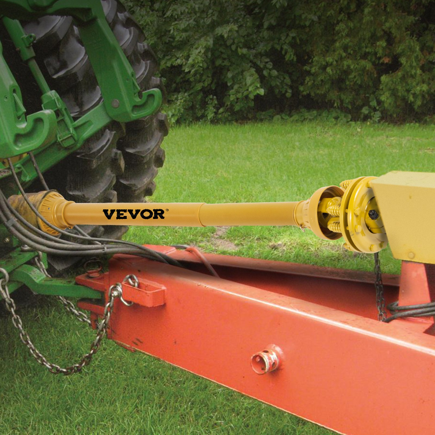 VEVOR PTO Shaft, 1-3/8" PTO Drive Shaft, 6 Spline Both Ends PTO Driveline Shaft, Series 4 Tractor PTO Shaft, 31.5"-41" Brush Hog PTO Shaft, Yellow PTO Shaft w/Slip Clutch for Bush Hog/Finish Mower