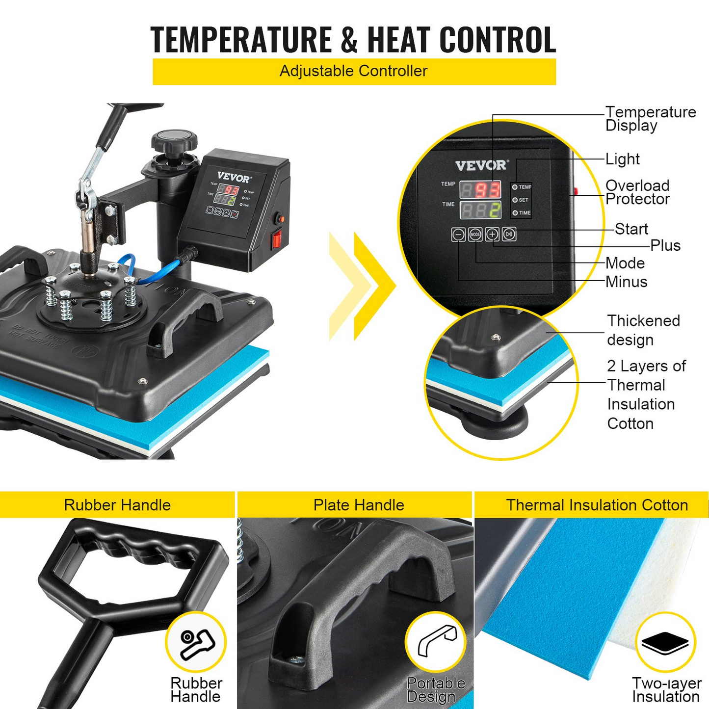 8 in 1 Heat Press Machine 12"x15" Digital Transfer T-shirts Mug Hat Plate Cap