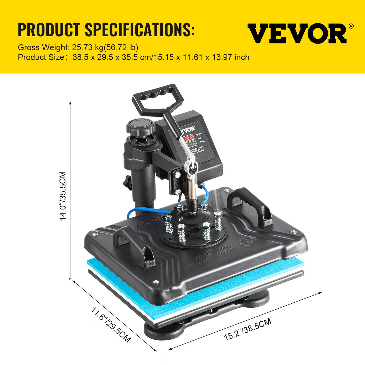 8 in 1 Heat Press Machine 12"x15" Digital Transfer T-shirts Mug Hat Plate Cap