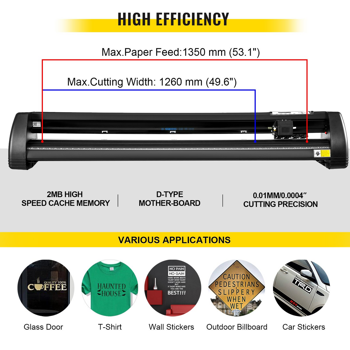 8 In 1 Heat Press 12"x15" Transfer Machine 53" Vinyl Cutter/plotter Cutting Diy