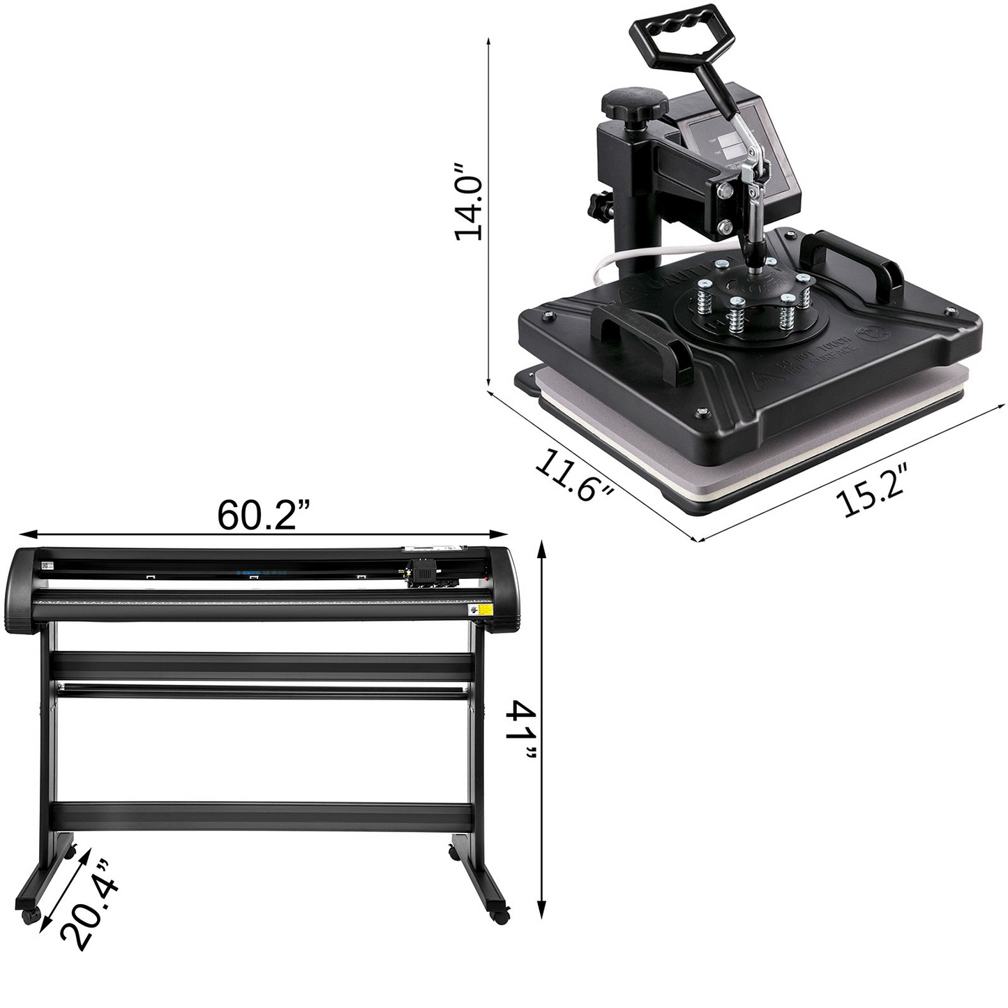 8 In 1 Heat Press 12"x15" Transfer Machine 53" Vinyl Cutter/plotter Cutting Diy