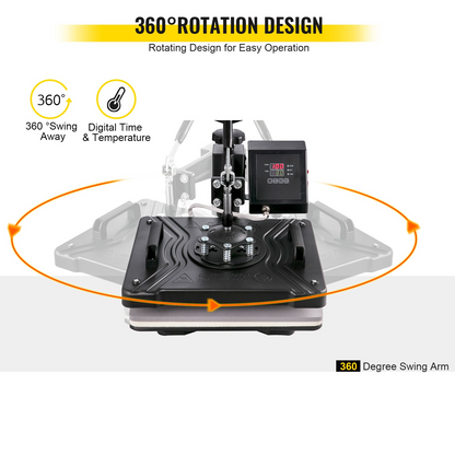 8 In 1 Heat Press 12"x15" Sublimation Machine +14" Vinyl Cutter Cutting Plotter