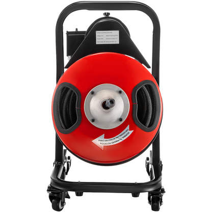 VEVOR Electric Drain Auger 50FTx1/2Inch,250W Drain Cleaner Machine,Sewer Snake Machine,Fit 2''- 4''/51mm-102mm Pipes, w/4 Wheels, Cutters,Foot Switch, for Drain Cleaners Plumbers