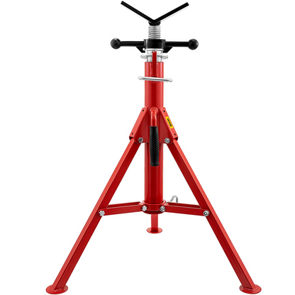 VEVOR V Head Pipe Stand 1/8"-12" Capacity, Adjustable Height 24"-42", Pipe Jack Stands 2500 lb. Load Capacity, Portable Folding Pipe Stands, Carbon Steel Body More Durable