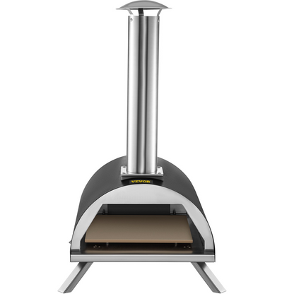 VEVOR Outdoor Pizza Oven 12",Wood Fired Oven with Feeding Port,Wood Pellet Burning Pizza Maker Ovens 932℉Max Temperature Stainless Steel Portable Pizza Ovens with Accessories for Outdoor Cooking.
