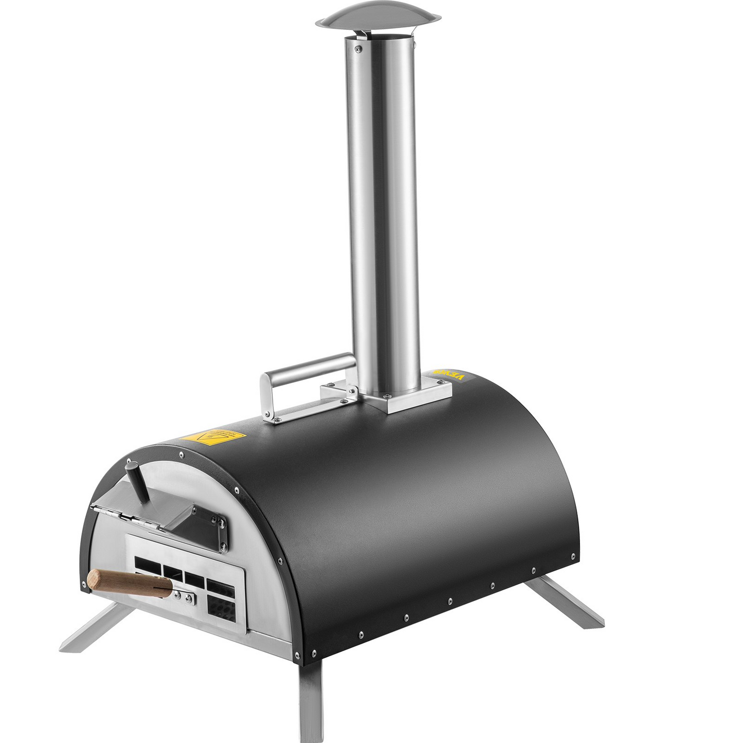 VEVOR Outdoor Pizza Oven 12",Wood Fired Oven with Feeding Port,Wood Pellet Burning Pizza Maker Ovens 932℉Max Temperature Stainless Steel Portable Pizza Ovens with Accessories for Outdoor Cooking.
