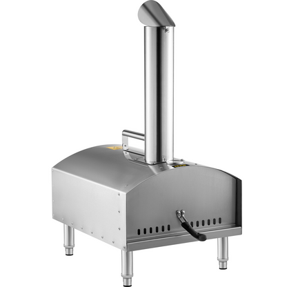 VEVOR Wood Fired Oven 12",Outdoor Pizza Oven with Foldable Legs,Stainless Steel Pizza Maker 932℉ Max Temperature,Wood Pellets Burning Pizza Oven with Accessories for Outside,Garden,Courtyard Cooking.