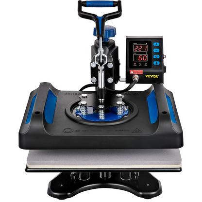 VEVOR Heat Press Machine 12x15, 800W Heat Press for Sublimation 5 in 1 Combo, Dual Digital Heat Press Transfer, Uniform Heat, Anti-Scald Cover, Vinyl Transfer Printer for T Shirts Mug Cap Plate, Blue