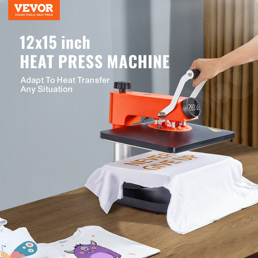 VEVOR Heat Press Machine - 8 in 1 Heat Press Sublimation Machine for DIY T-Shirts/Hats/Mugs/Heat Transfer Projects, 12x15 Multifunction Swing Away Heat Press with 360° Rotation/Mica Heating/Knob-style
