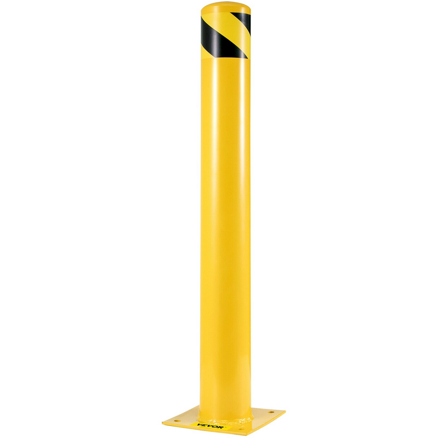 VEVOR Safety Bollard 36-5.5 Safety Barrier Bollard 5-1/2" OD 36" Height Yellow Powder Coat Pipe Steel Safety Barrier with 4 Free Anchor Bolts for Traffic-Sensitive Area