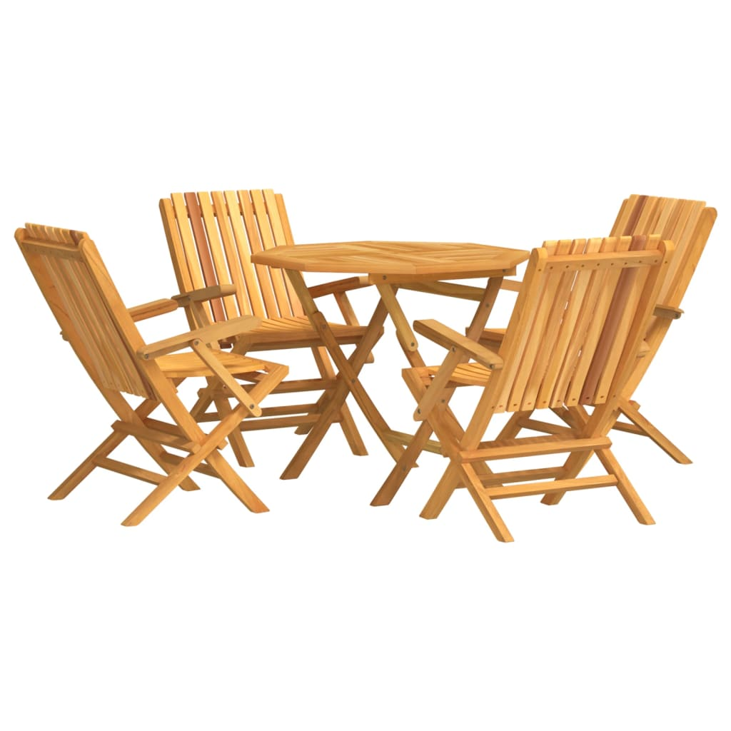 vidaXL 5 Piece Patio Dining Set Solid Wood Teak