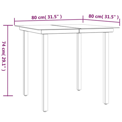 vidaXL 3 Piece Patio Dining Set with Cushions Poly Rattan and Steel