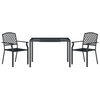 vidaXL 3 Piece Patio Dining Set Anthracite Steel