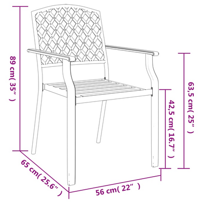 vidaXL 3 Piece Patio Dining Set Anthracite Steel