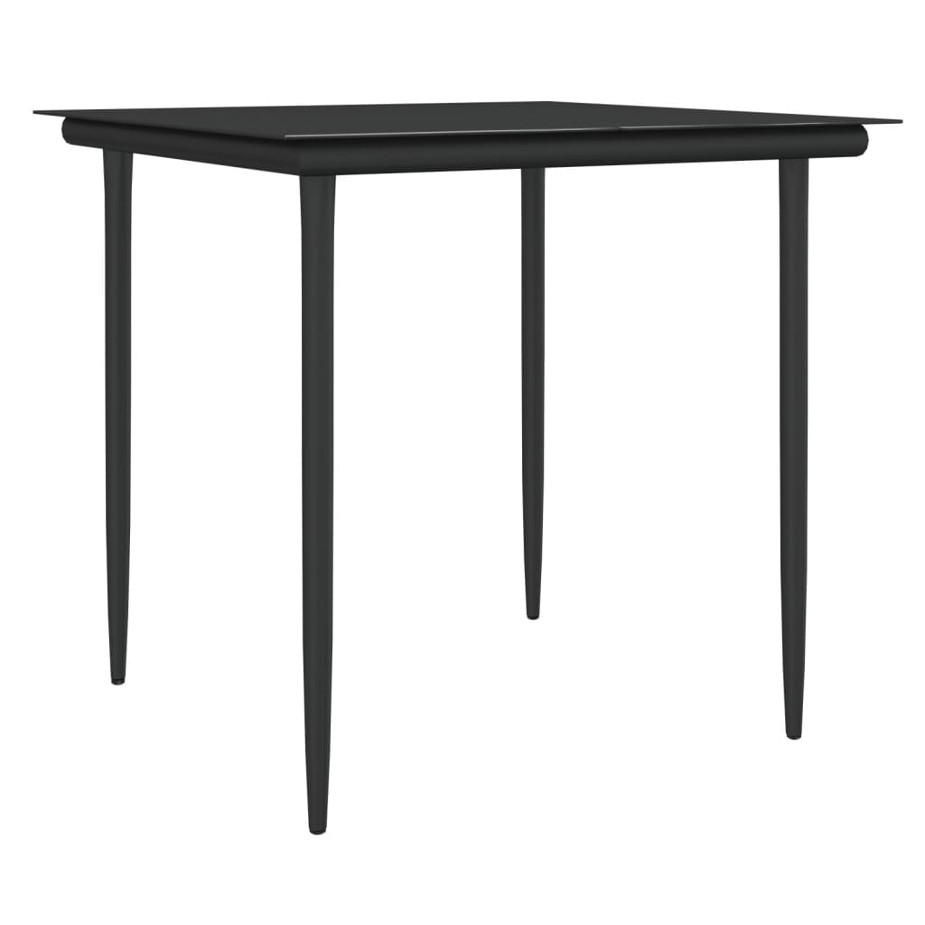 vidaXL 3 Piece Patio Dining Set with Cushions Poly Rattan and Steel