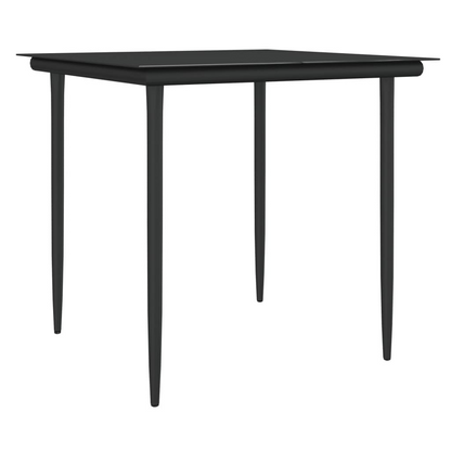 vidaXL 3 Piece Patio Dining Set with Cushions Poly Rattan and Steel