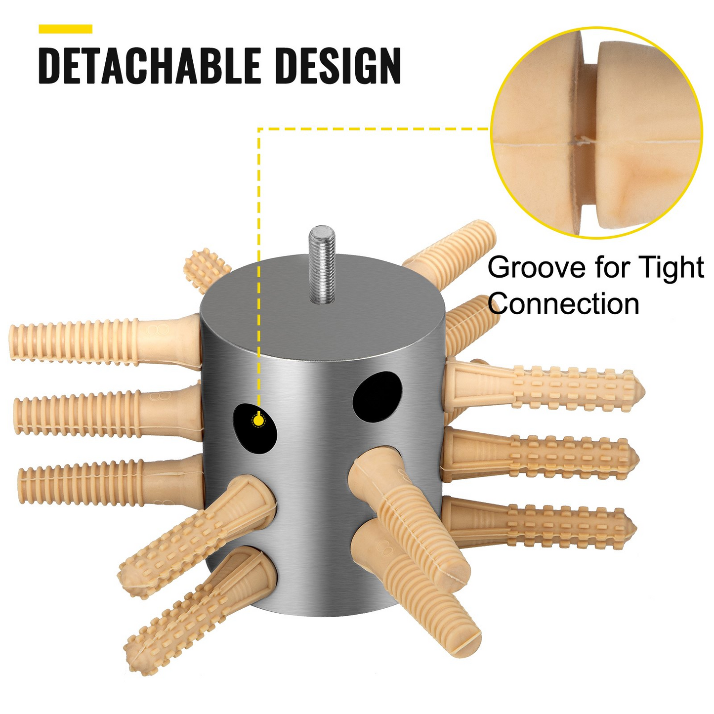 VEVOR Chicken Plucker Drill Attachment, Stainless Steel Drill Chicken Plucker, 18 Fingers Chicken Feather Plucker Machine, 0.4 Inches Shank Poultry Defeathering Machine for Broiler Goose Duck Turkey