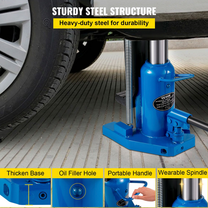 VEVOR Hydraulic Toe Jack, 15 Ton On Toe Toe Jack Lift, 30 Ton On Top Lift Capacity Machine Jack, 6-1/5 in Stork Air Hydraulic Toe Jack, Heavy-Duty Steel Hydraulic Claw Jack for Machinery, Industry