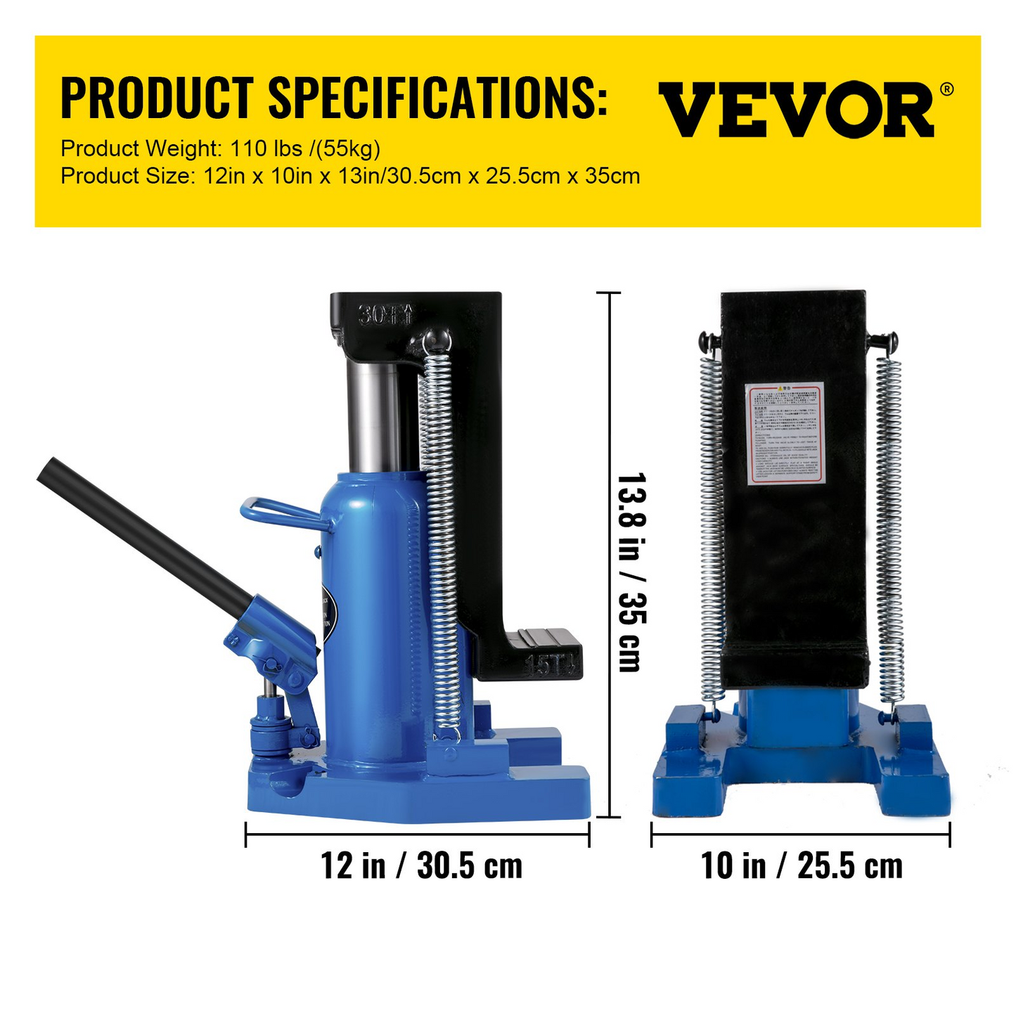 VEVOR Hydraulic Toe Jack, 15 Ton On Toe Toe Jack Lift, 30 Ton On Top Lift Capacity Machine Jack, 6-1/5 in Stork Air Hydraulic Toe Jack, Heavy-Duty Steel Hydraulic Claw Jack for Machinery, Industry
