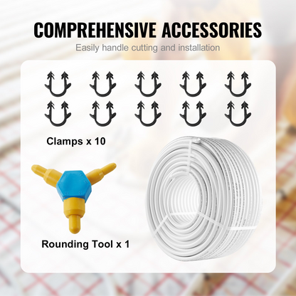 VEVOR PEX-AL-PEX Tube, 328ft, 5/8'' Diameter Aluminum-Plastic Composite Pipe Oxygen Barrier Radiant Floor PEX Pipe, 0.08'' Thickness Radiant Heat Floor Plumbing Inner Aluminum Layer PEX Tubing Pipe