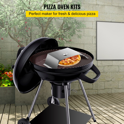 VEVOR Pizza Oven Kit, Stainless Steel Grill Pizza Oven, Pizza Maker Kit for Most 22" Charcoal Grilll, Grill Pizza Oven Kit Including Pizza Chamber, 13" Round Pizza Stone, 10 x 11.8 inch Pizza Peel