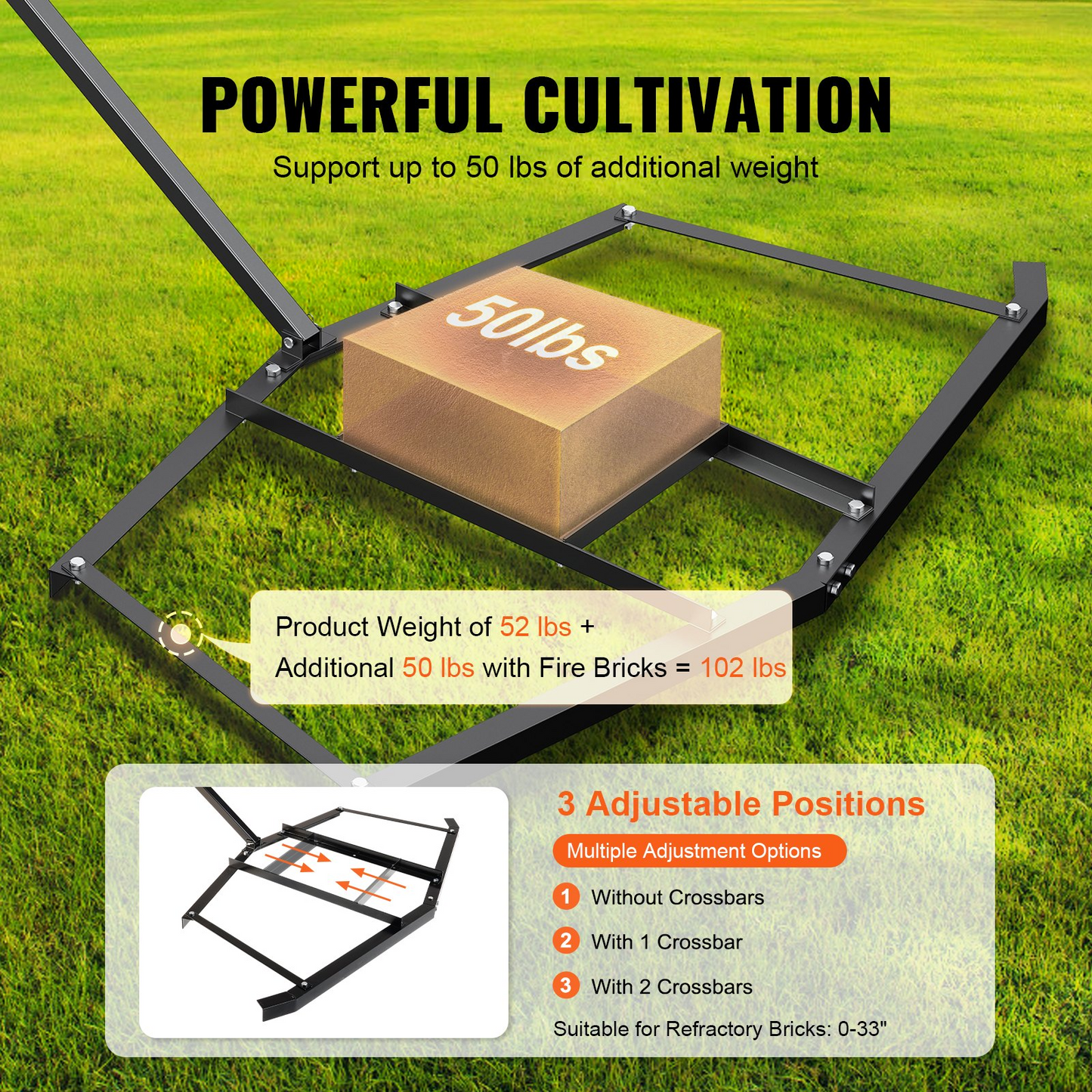 VEVOR Driveway Drag, 76.57" Width Tow Behind Drag Harrow, Q235 Steel Driveway Grader with Adjustable Bars, Support up to 50 lbs, Driveway Tractor Harrow for ATVs, UTVs, Garden Lawn Tractors