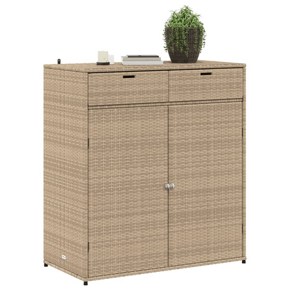 vidaXL Patio Storage Cabinet Beige 41.3"x21.7"x44.5" Poly Rattan