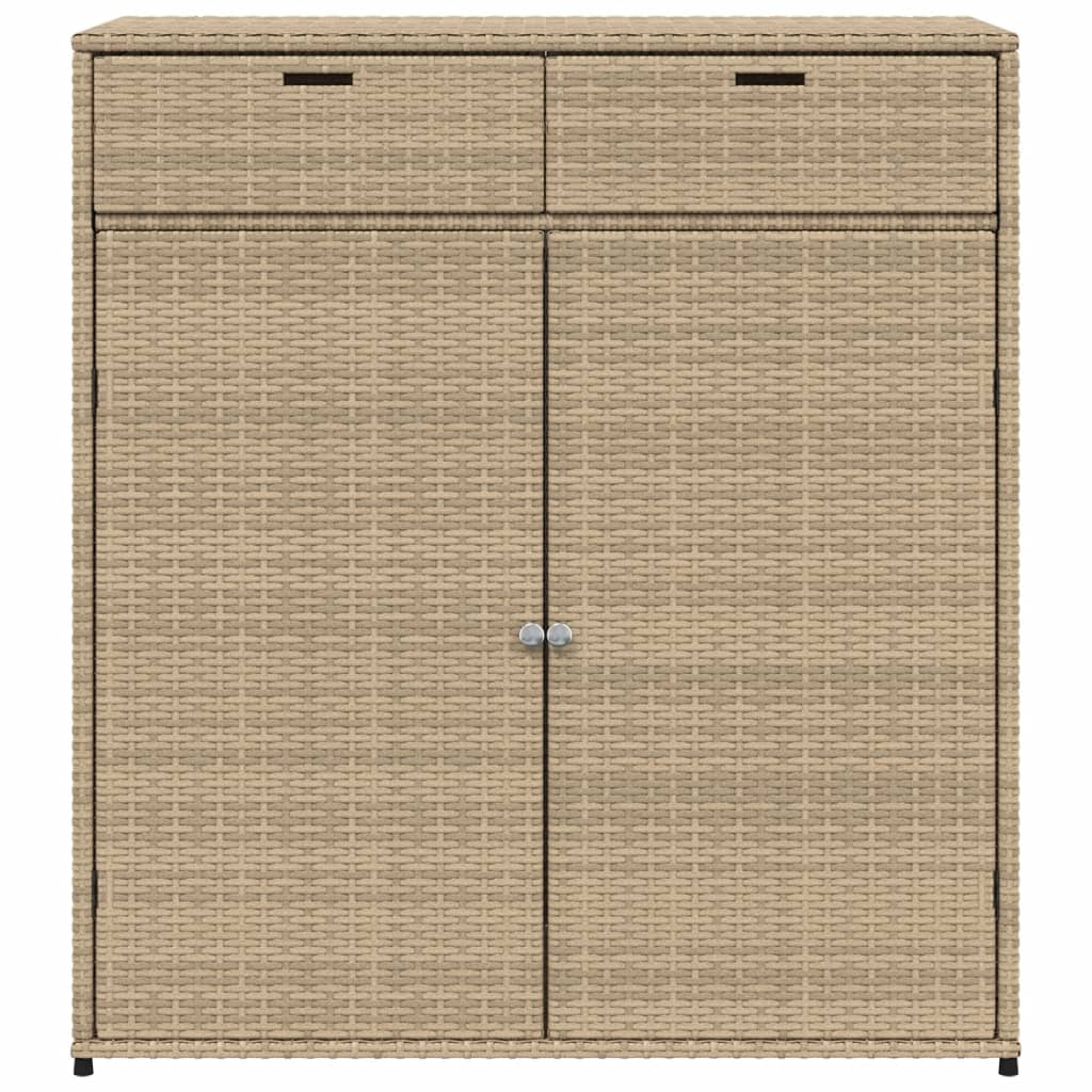 vidaXL Patio Storage Cabinet Beige 41.3"x21.7"x44.5" Poly Rattan