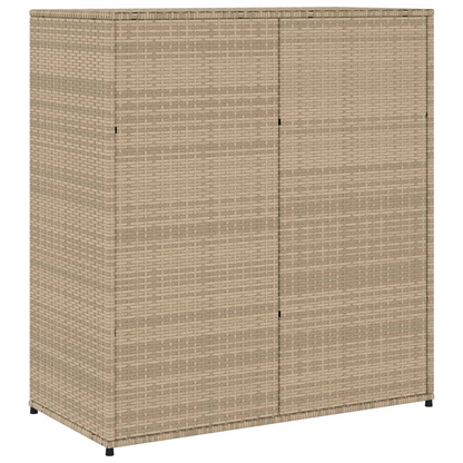 vidaXL Patio Storage Cabinet Beige 41.3"x21.7"x44.5" Poly Rattan