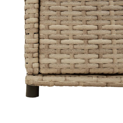 vidaXL Patio Storage Cabinet Beige 41.3"x21.7"x44.5" Poly Rattan