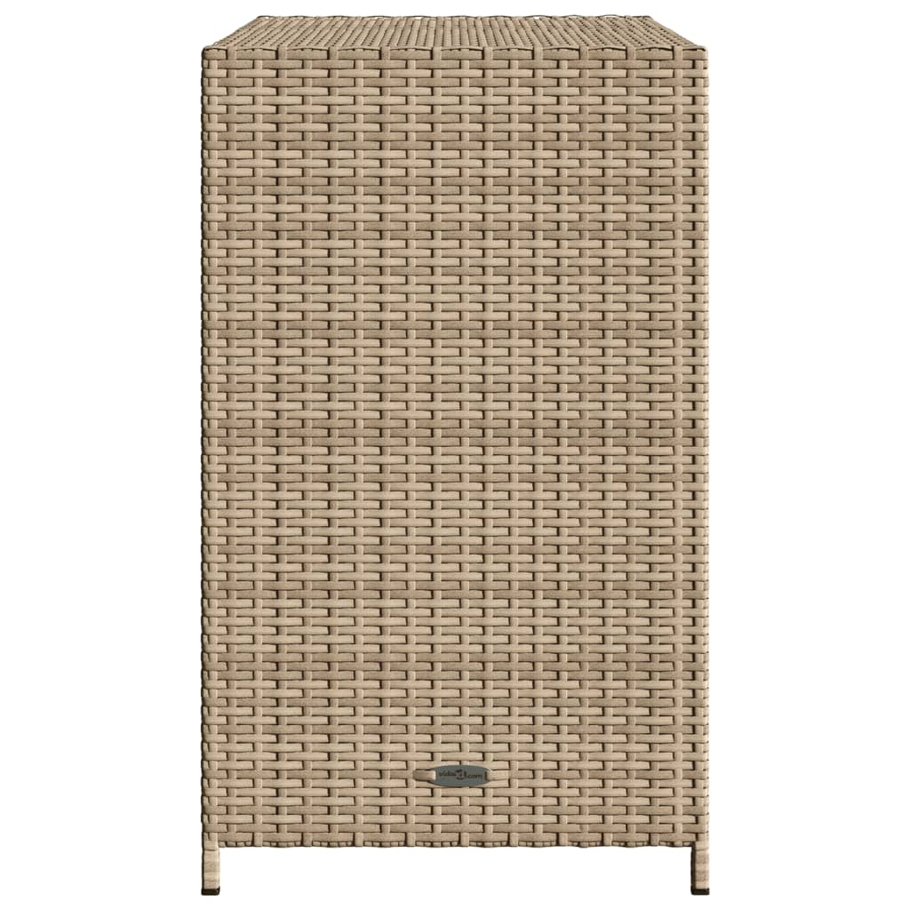 vidaXL Patio Storage Cabinet Beige 32.7"x17.7"x29.9" Poly Rattan