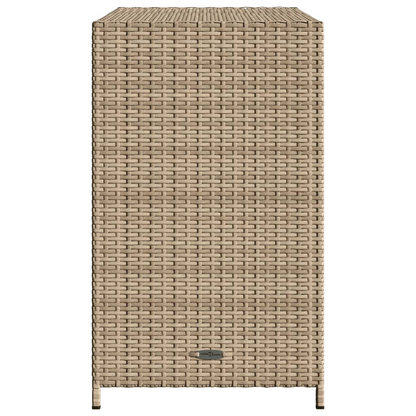 vidaXL Patio Storage Cabinet Beige 32.7"x17.7"x29.9" Poly Rattan