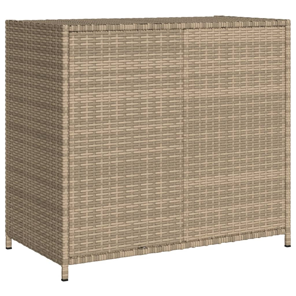 vidaXL Patio Storage Cabinet Beige 32.7"x17.7"x29.9" Poly Rattan