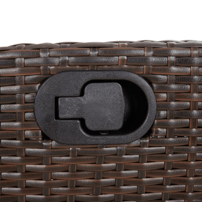 vidaXL 3 Piece Bistro Set with Cushions Brown Poly Rattan