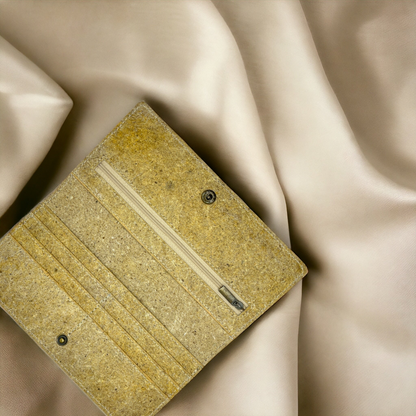 Coconut Leather Slim Wallet - Beige