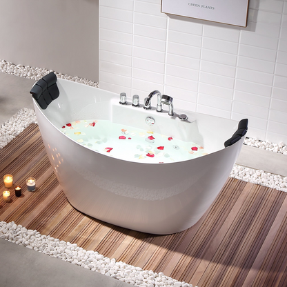 Empava-59AIS11 59 in. Whirlpool Freestanding Acrylic Bathtub
