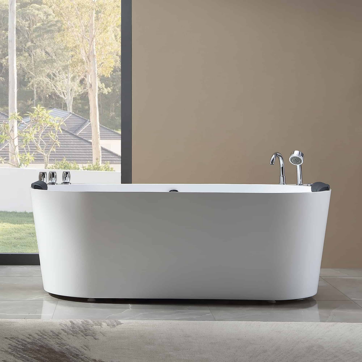 Empava-71AIS08 71 in. Luxurious Whirlpool Acrylic Alcove Bathtub