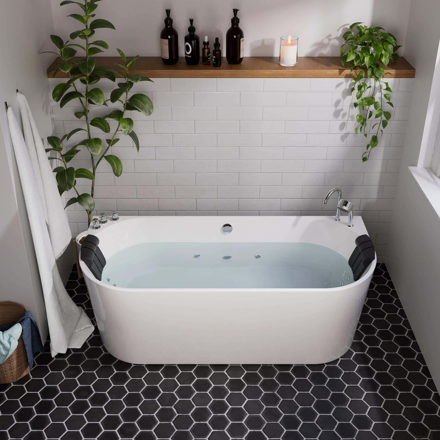 Empava-71AIS08 71 in. Luxurious Whirlpool Acrylic Alcove Bathtub