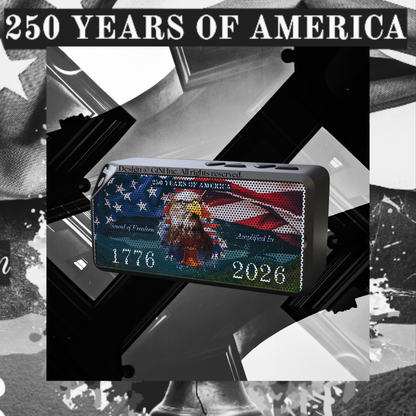 America 250 Edition Bluetooth Speaker, Portable Wireless Audio with Aux Input