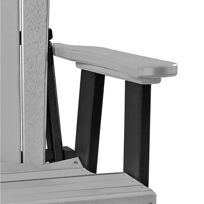 Double Glider with Center Table in Light Gray and Black