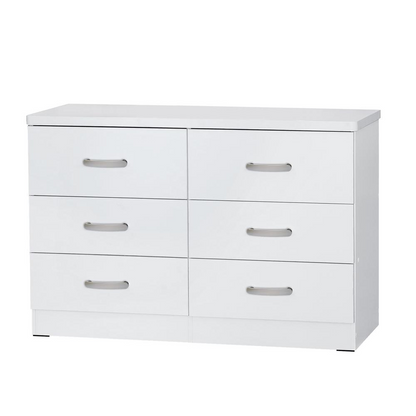 Better Home Products DD & PAM 6 Drawer Engineered Wood Bedroom Dresser in White