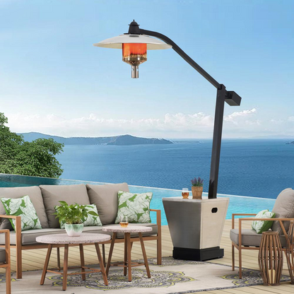 Sunjoy 45,000 BTU Black Steel Outdoor Patio Portable Offset Propane Gas Heater