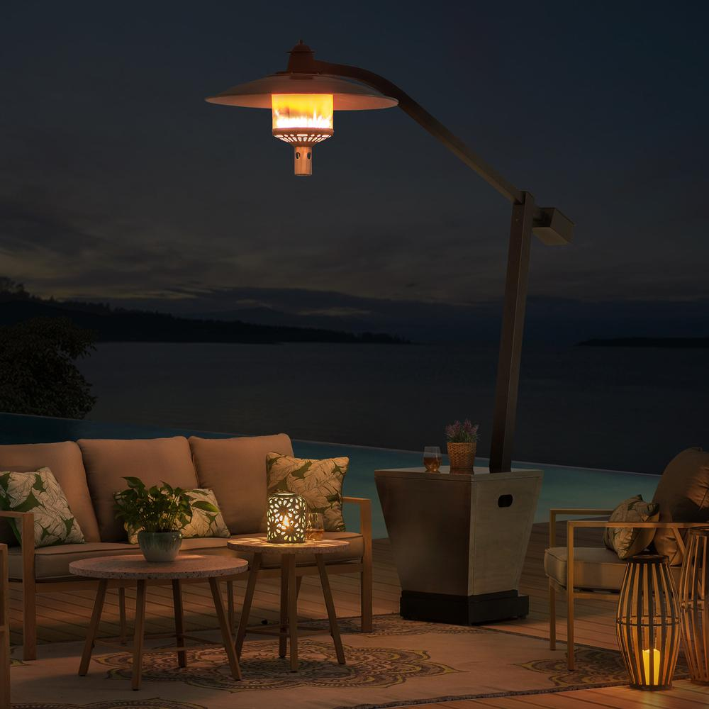 Sunjoy 45,000 BTU Black Steel Outdoor Patio Portable Offset Propane Gas Heater