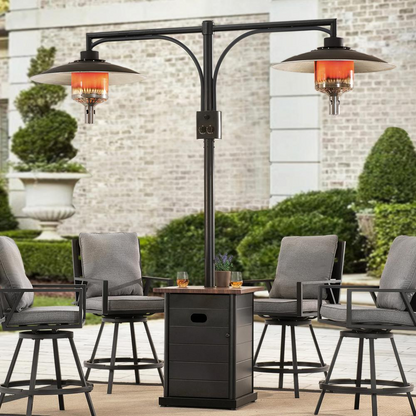 Nedson 45,000 BTU Standing Outdoor Patio Propane Steel Dual Heater