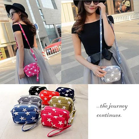 Multi Starrer Movie Night Wristlet And Cross Body Bag