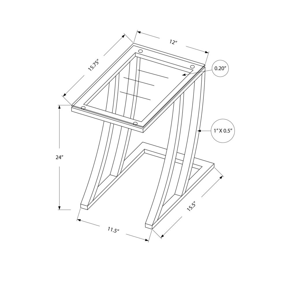 Accent Table, C-shaped, End, Side, Snack, Living Room, Bedroom