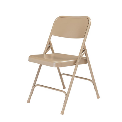 NPS® 200 Series Premium All-Steel Double Hinge Folding Chair, Beige (Pack of 4)