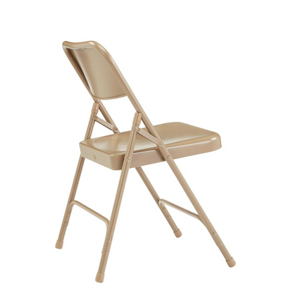 NPS® 200 Series Premium All-Steel Double Hinge Folding Chair, Beige (Pack of 4)